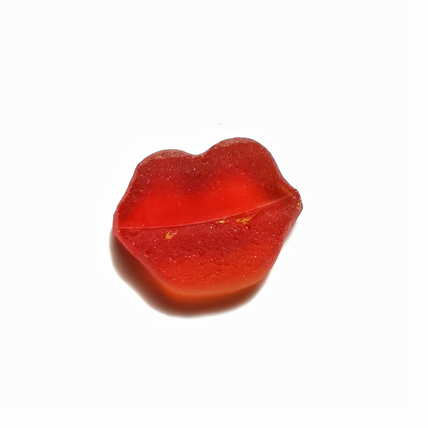 Scottish red and orange lips/kiss sea glass & sterling silver pendant.