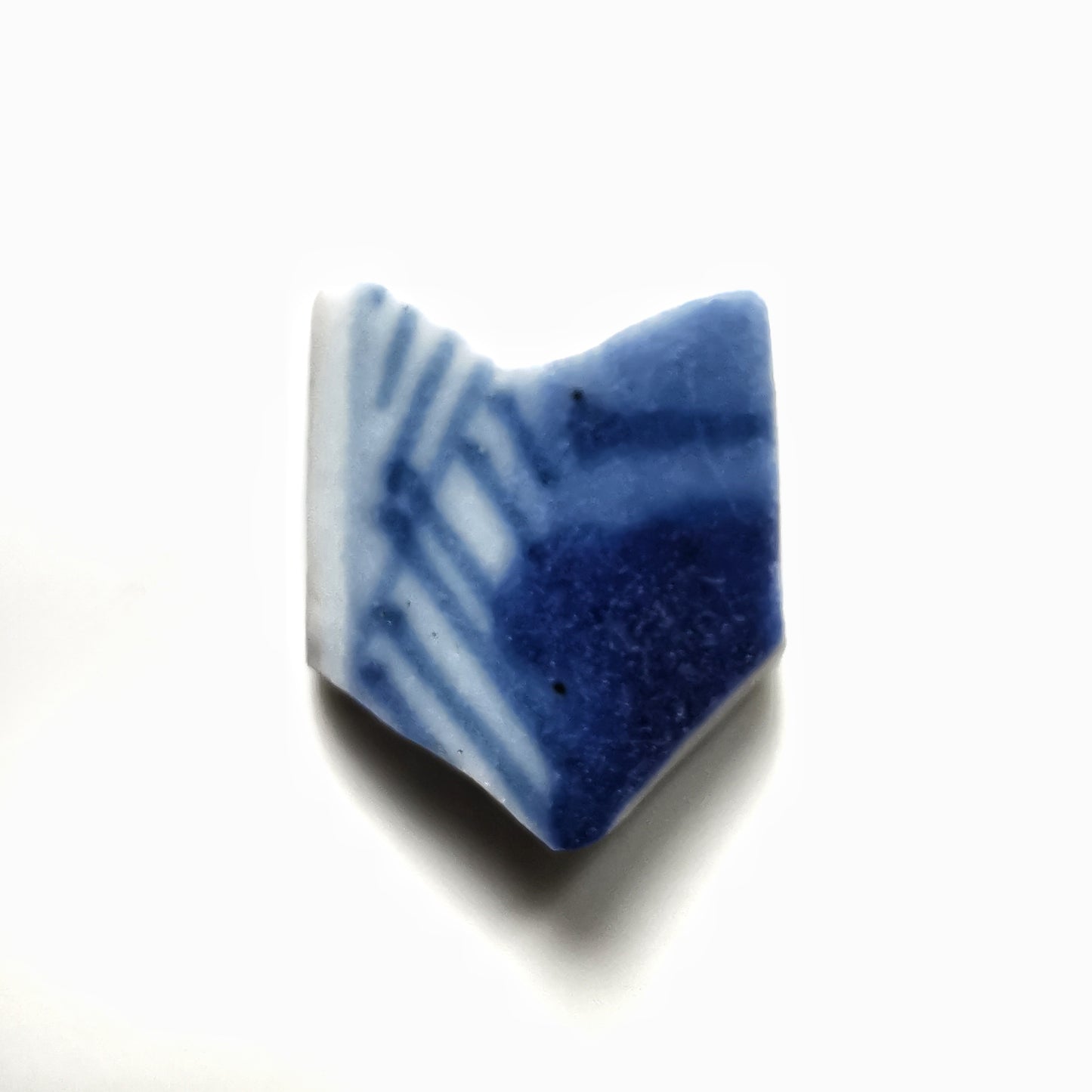 Blue and white sea porcelain & sterling silver pendant.