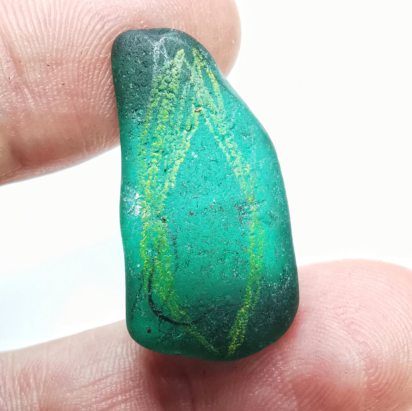 Scottish teal green sea glass, sterling silver and 9ct gold pendant.