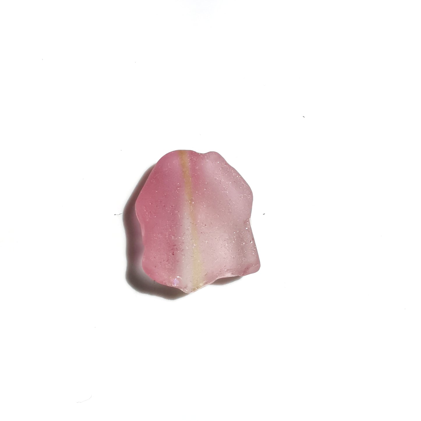 Scottish pink sea glass & sterling silver and 9ct gold pendant.