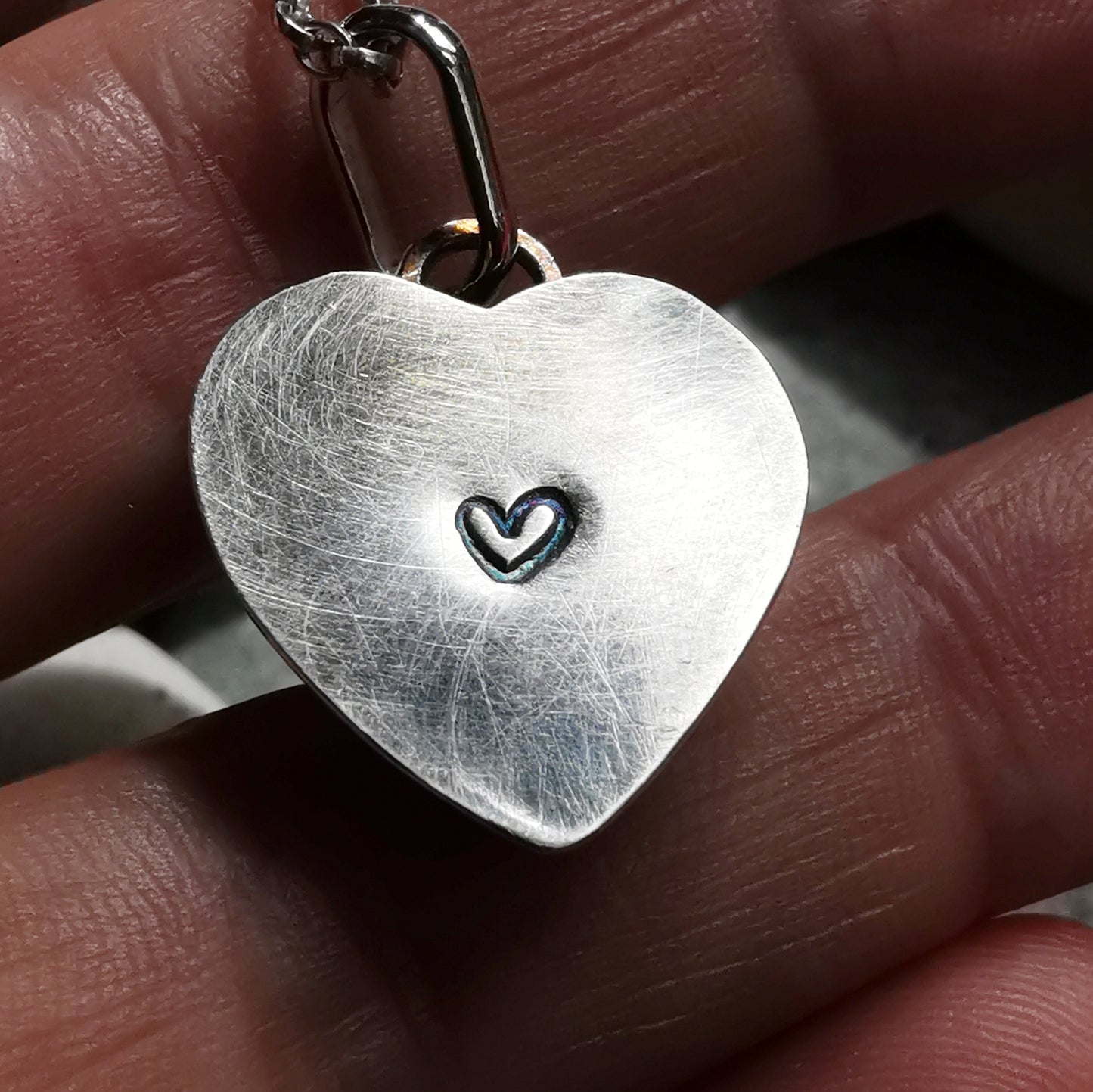 Handcrafted Ben Nevis rock heart pendant, Scottish mountain silver necklace hiking nature jewellery.
