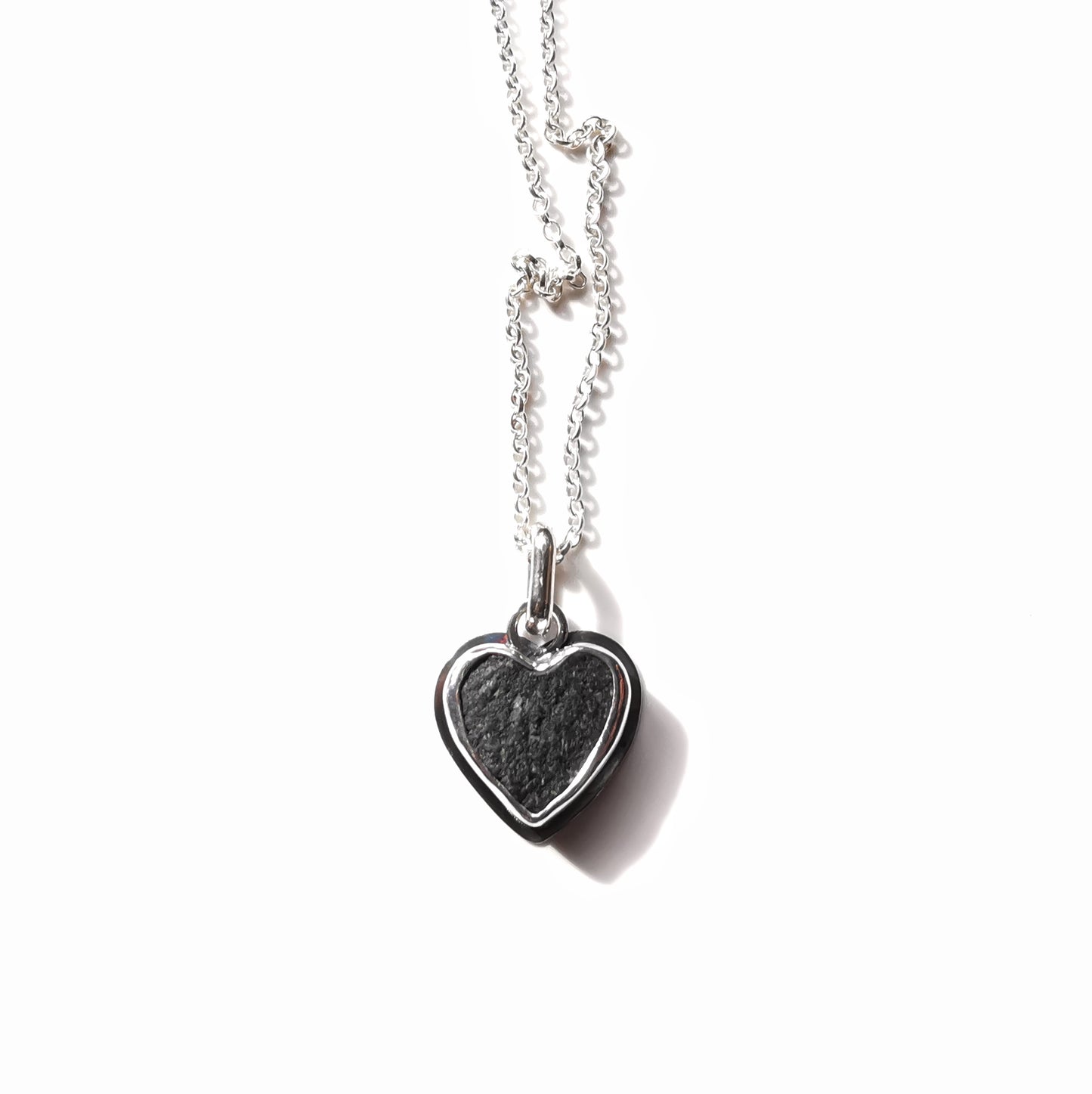 Handcrafted Ben Nevis rock heart pendant, Scottish mountain silver necklace hiking nature jewellery.