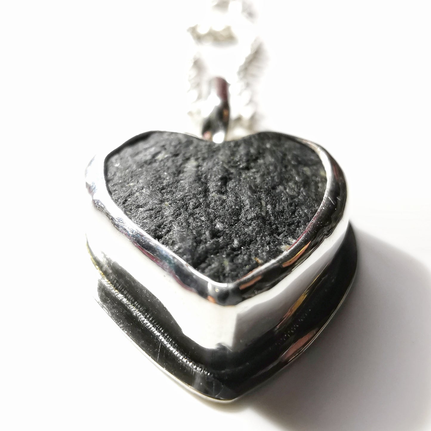 Handcrafted Ben Nevis rock heart pendant, Scottish mountain silver necklace hiking nature jewellery.