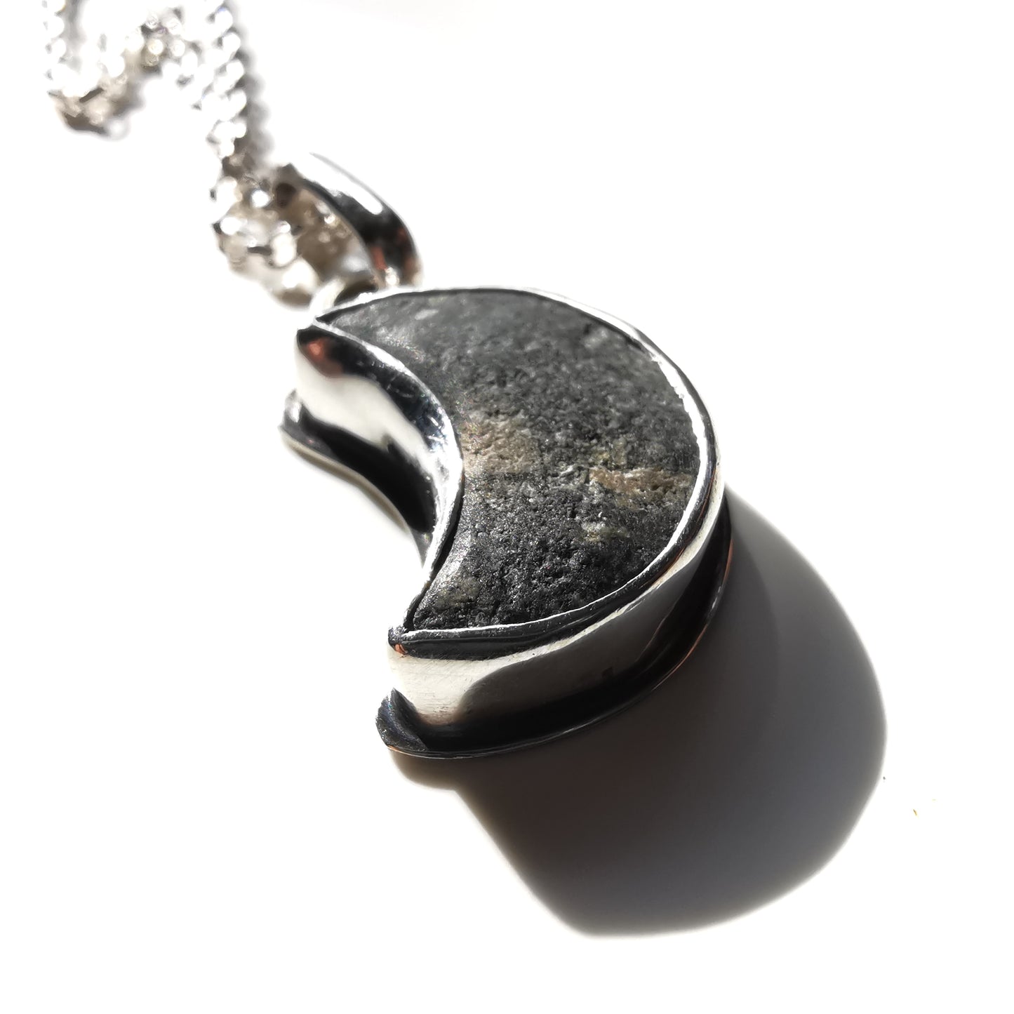 Handcrafted Ben Nevis moon rock pendant, Scottish mountain silver necklace hiking nature jewellery.