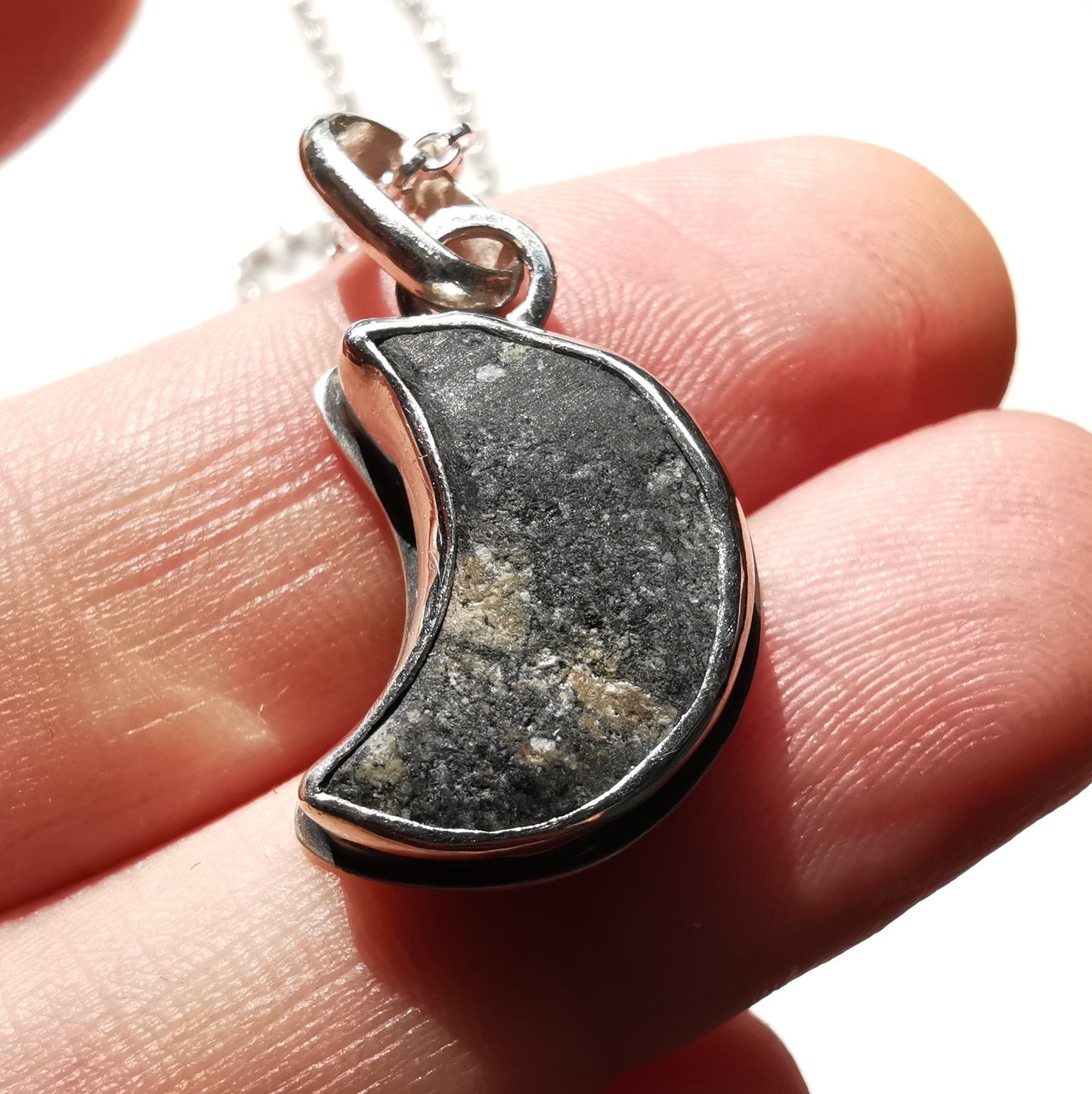 Handcrafted Ben Nevis moon rock pendant, Scottish mountain silver necklace hiking nature jewellery.