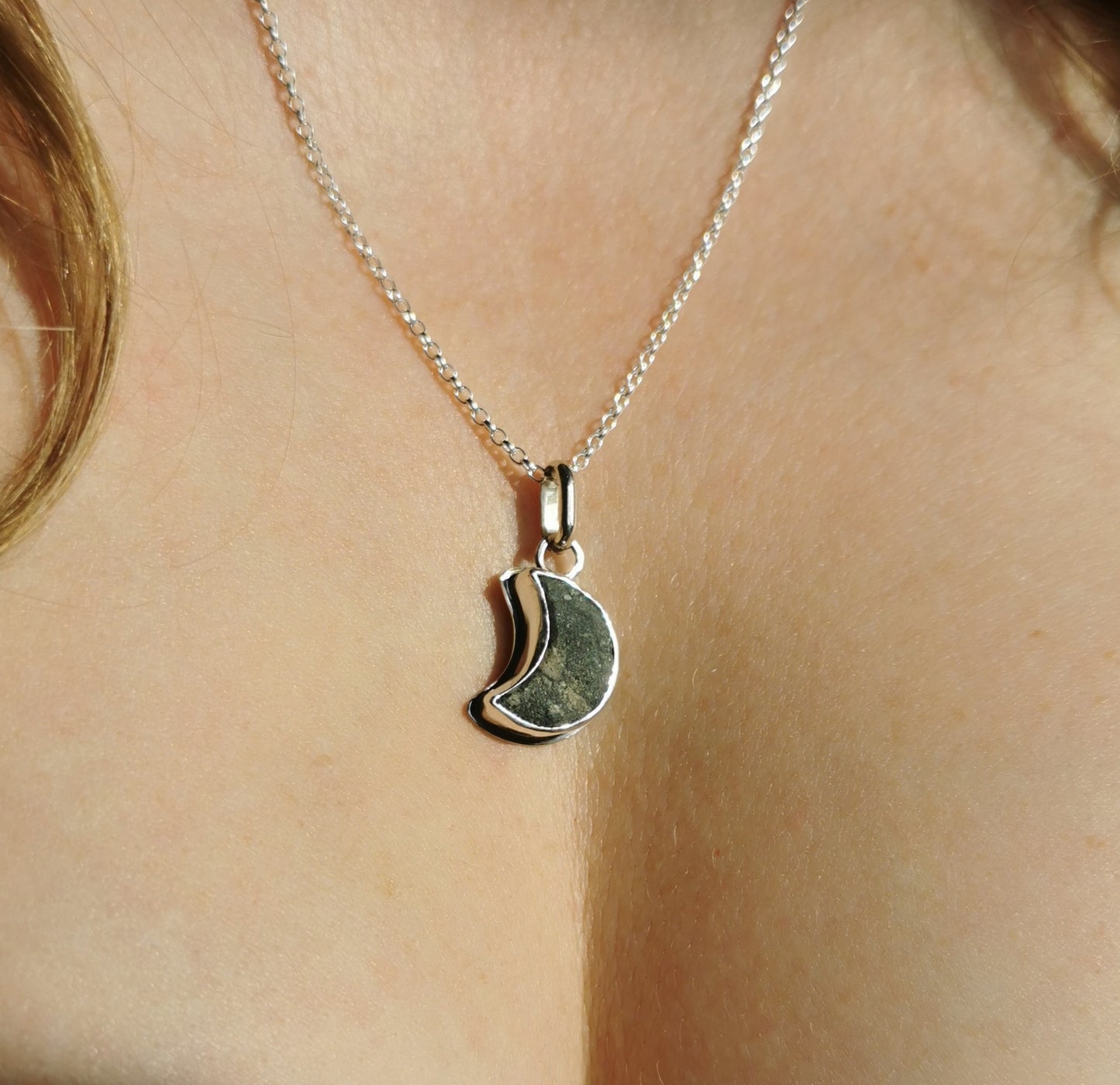 Handcrafted Ben Nevis moon rock pendant, Scottish mountain silver necklace hiking nature jewellery.
