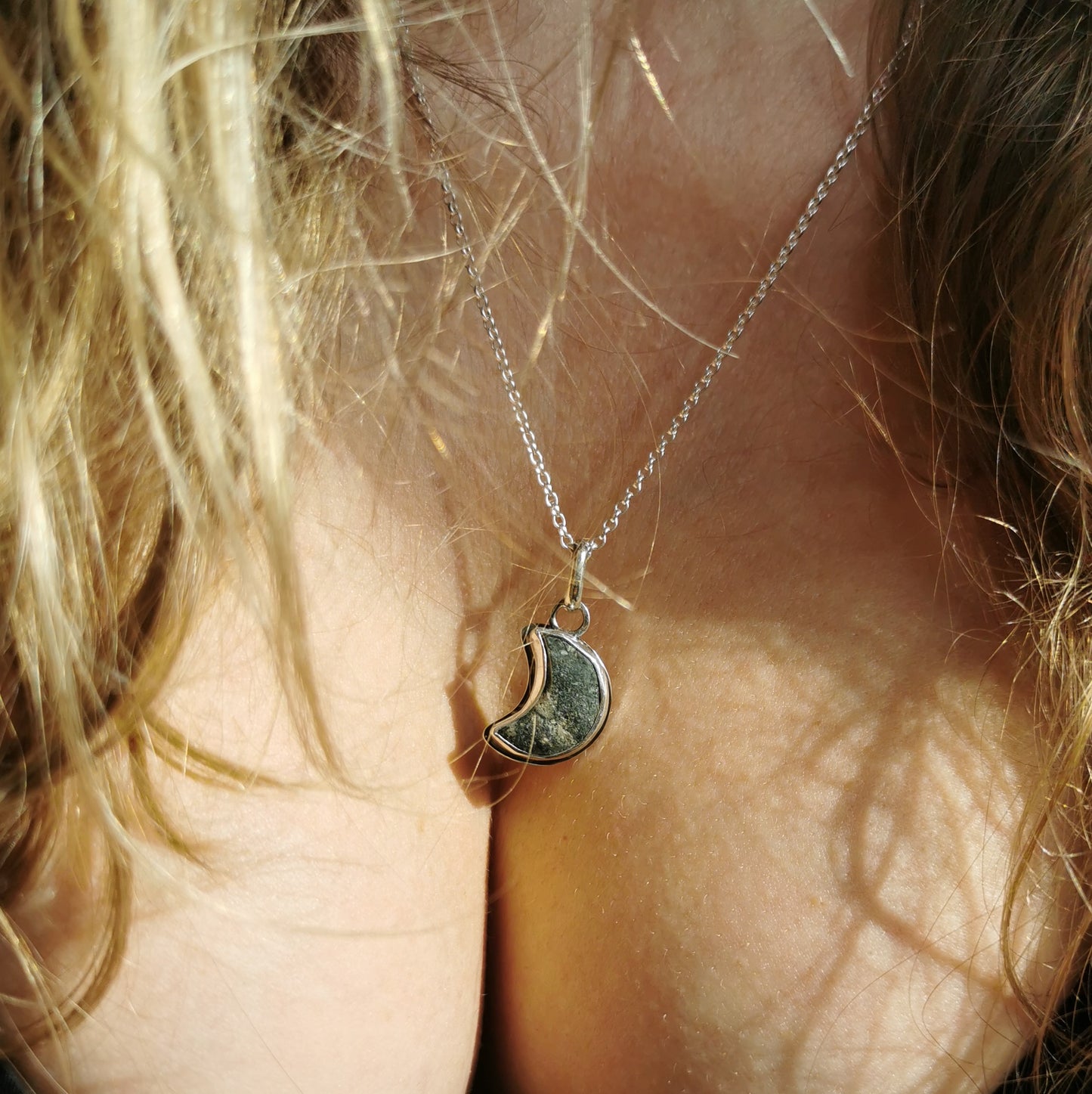 Handcrafted Ben Nevis moon rock pendant, Scottish mountain silver necklace hiking nature jewellery.