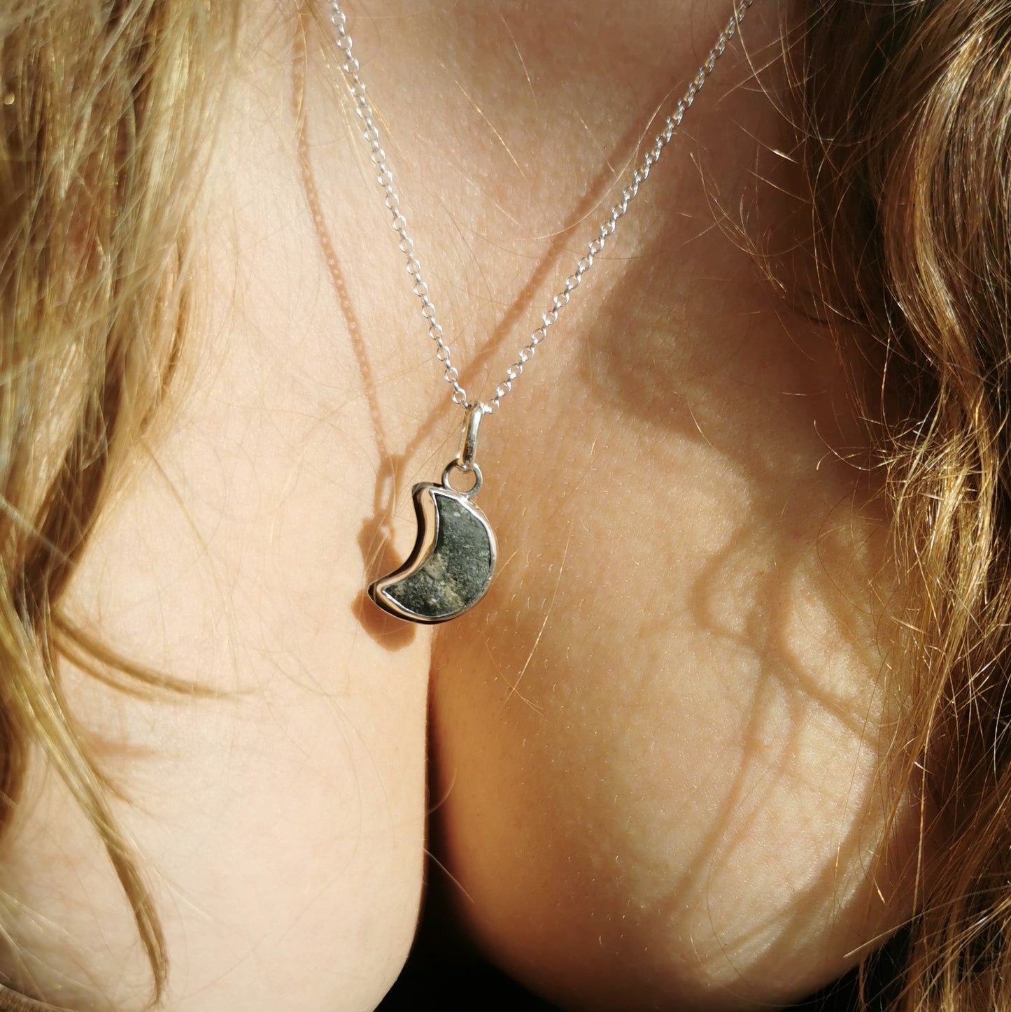Handcrafted Ben Nevis moon rock pendant, Scottish mountain silver necklace hiking nature jewellery.
