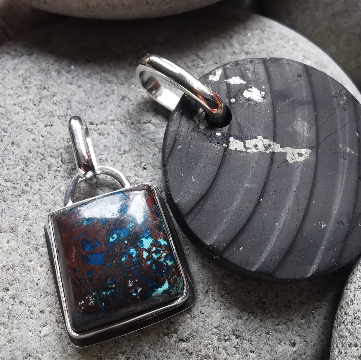 Handcrafted silver custom pendants for Basia.