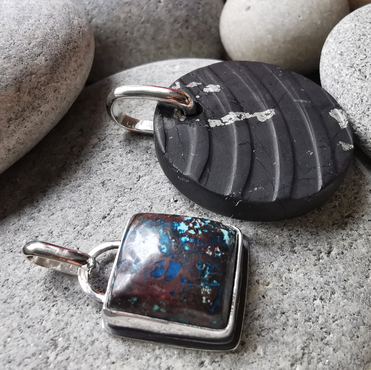 Handcrafted silver custom pendants for Basia.