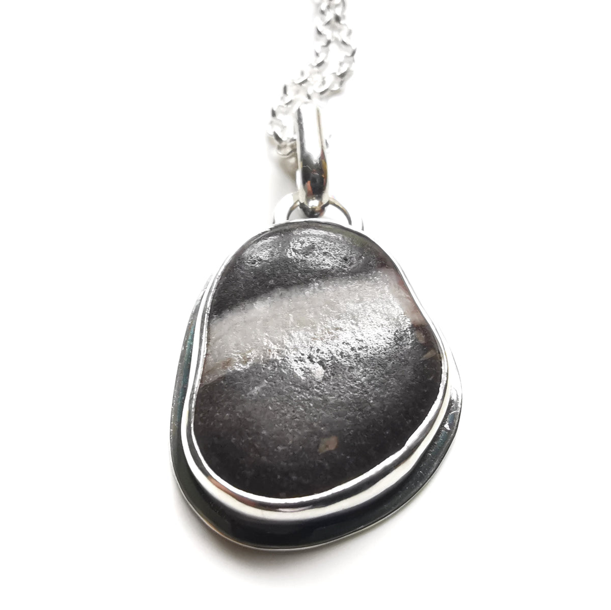 Scottish wishing stone & sterling silver pendant.