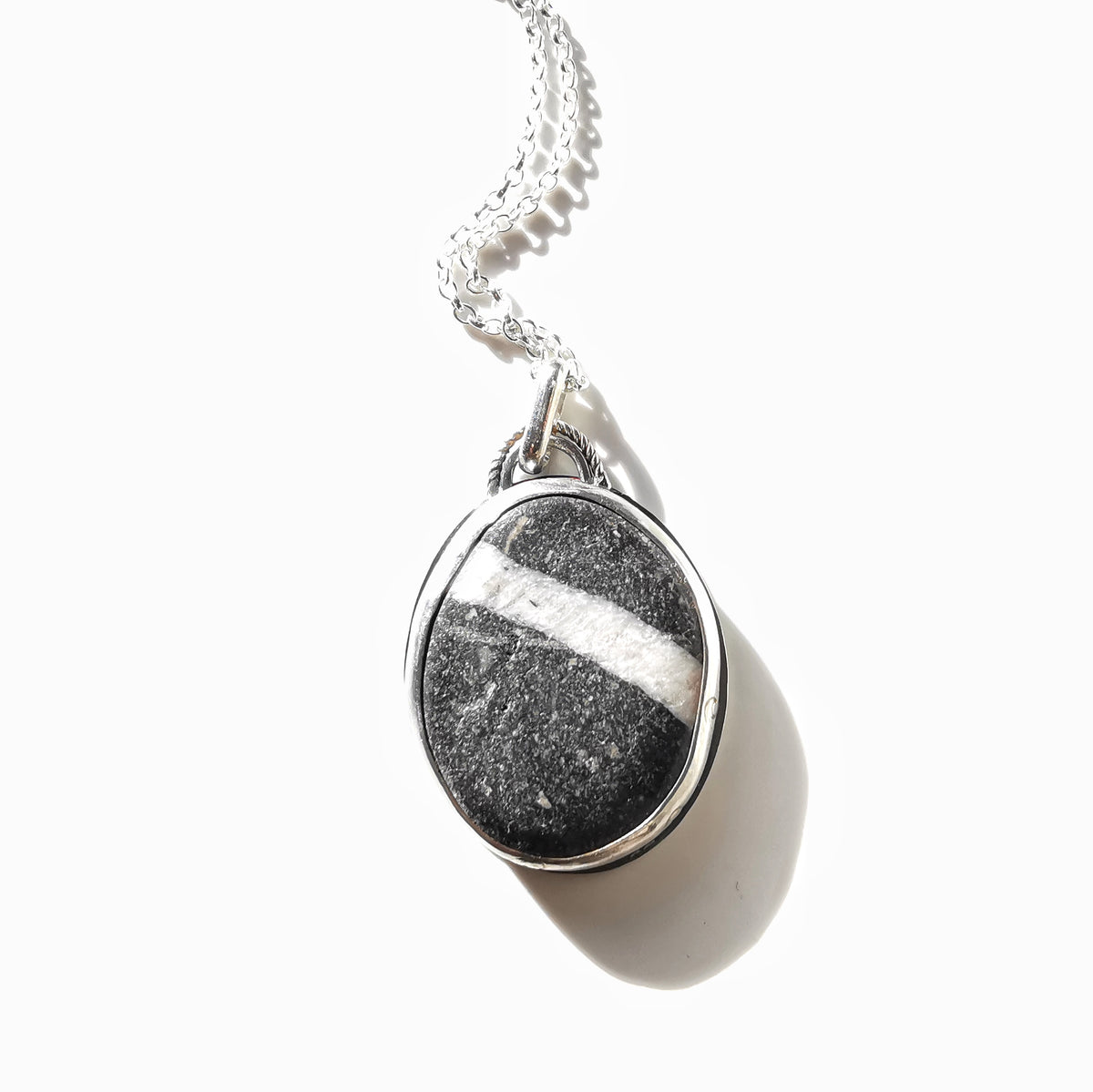 Scottish wishing stone & sterling silver pendant.