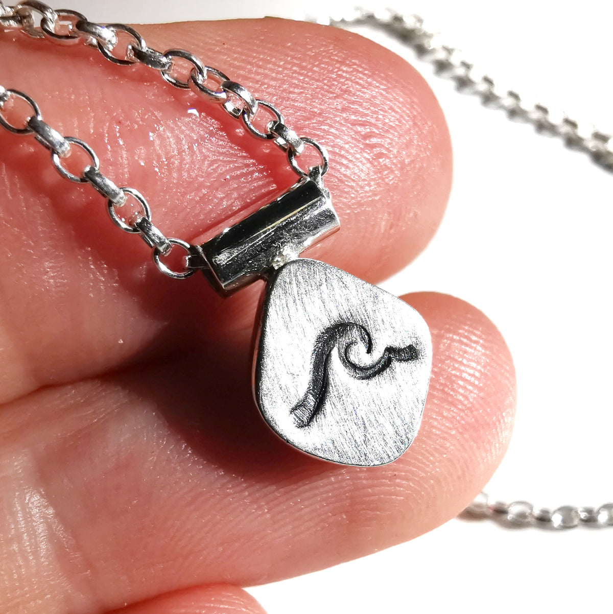 Genuine sea glass and sea pottery, sterling silver necklace.