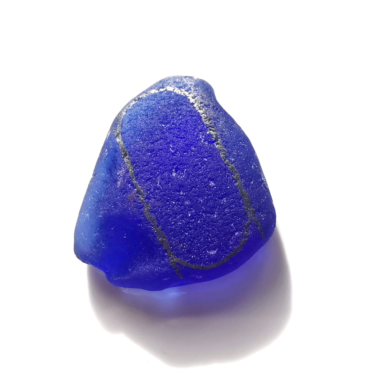 Scottish cobalt blue 'vitamin sea' sea glass & sterling silver pendant.